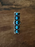 50s/60s Kingman Turqoise Column Sterling Silver Ring