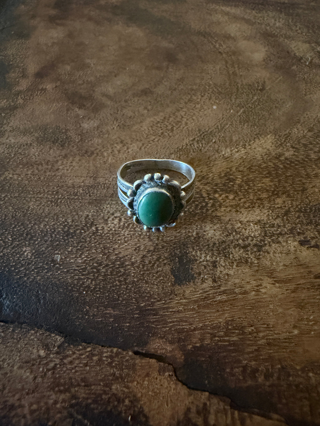 50s/60s Sterling Silver Green Turquoise Ring