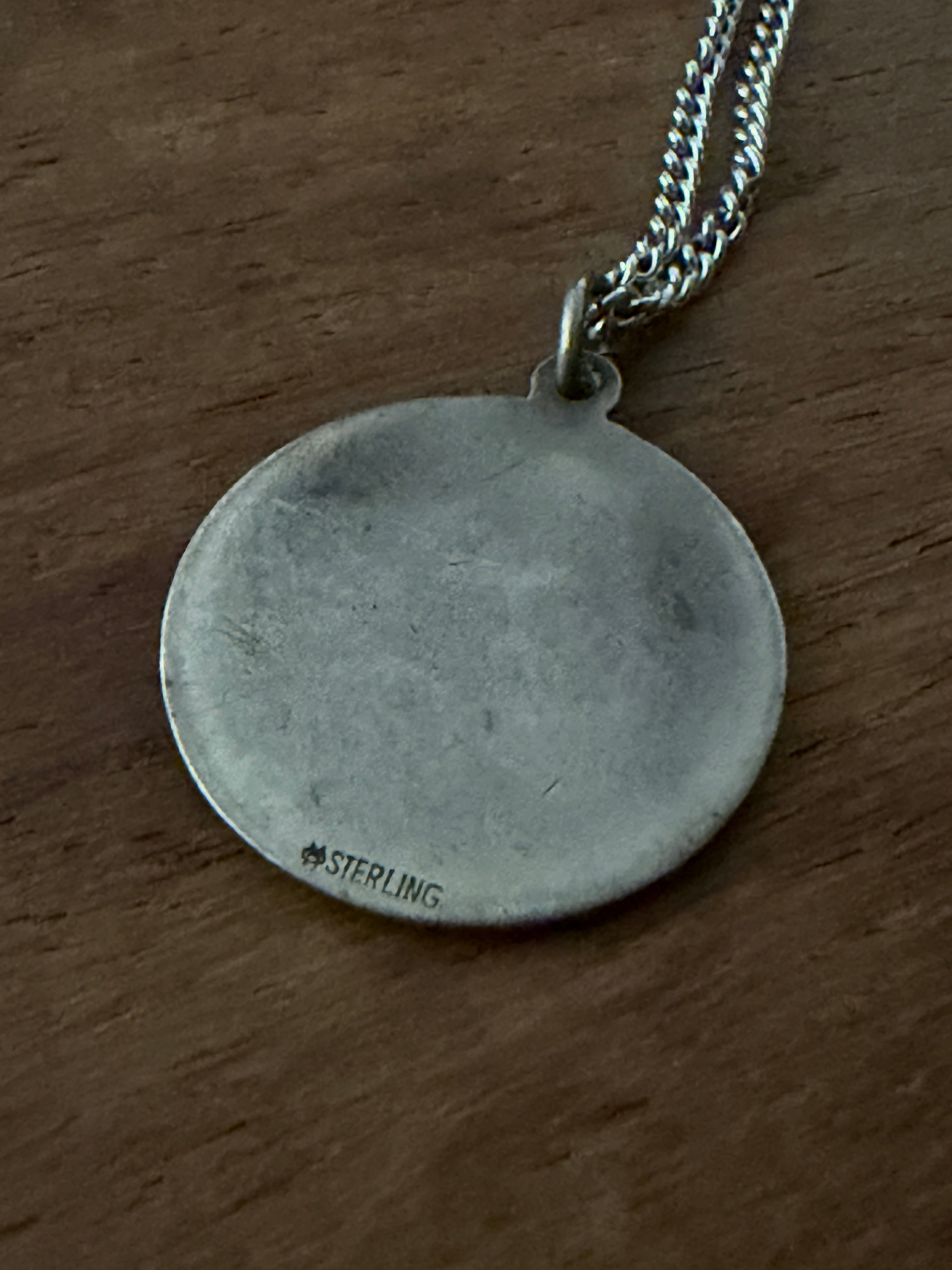 St. Christopher Sterling Silver Pendant + Necklace Chain