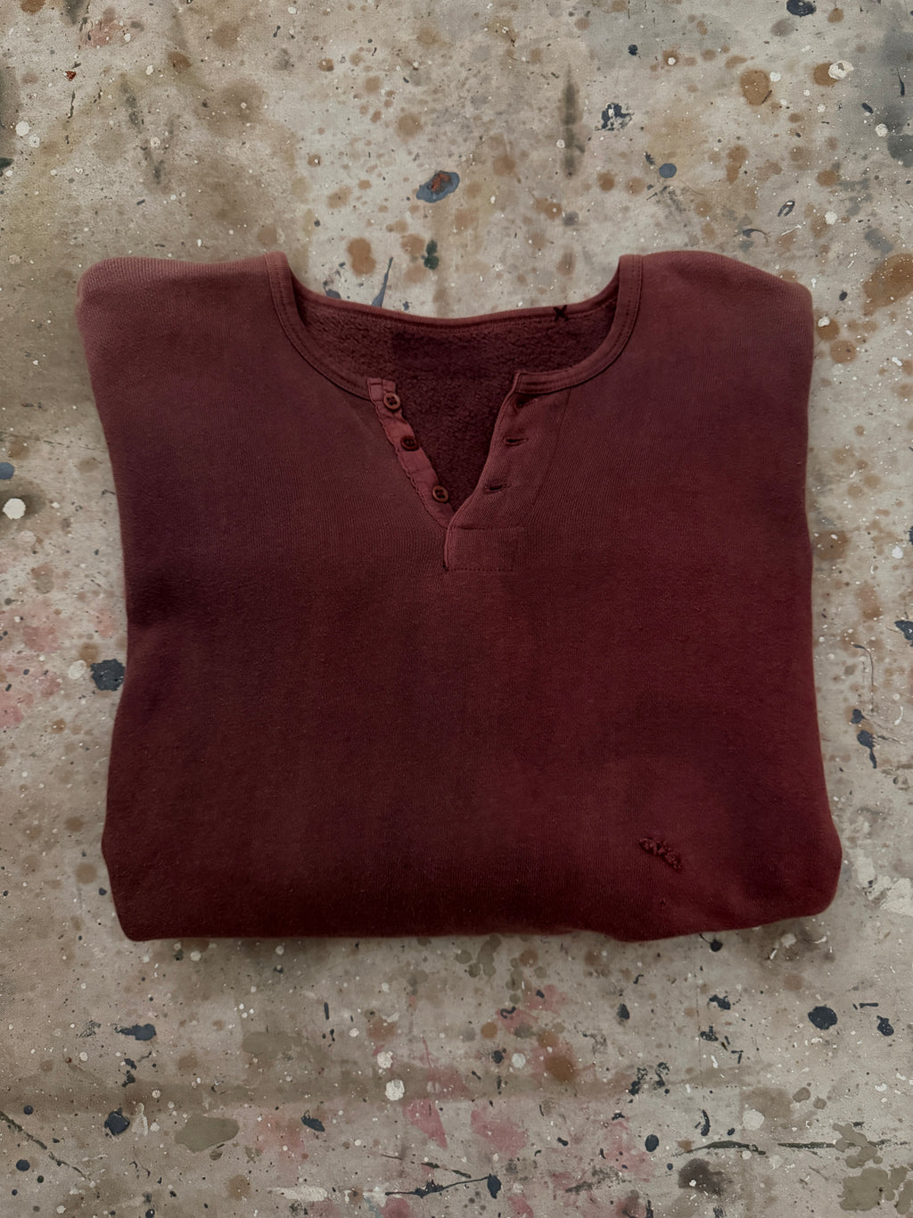 1960s Burgundy Henley Sweat
