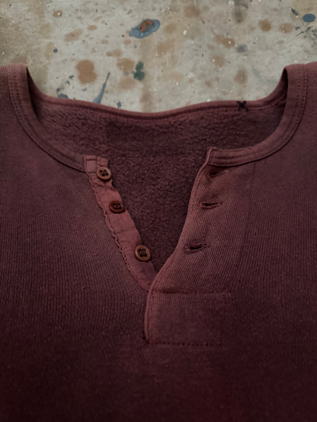 1960s Burgundy Henley Sweat