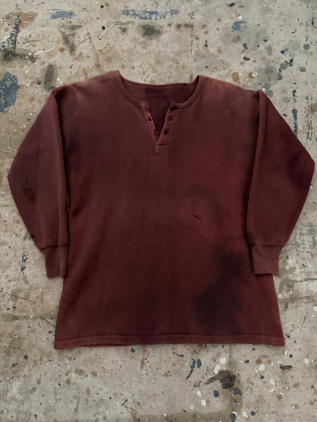 1960s Burgundy Henley Sweat