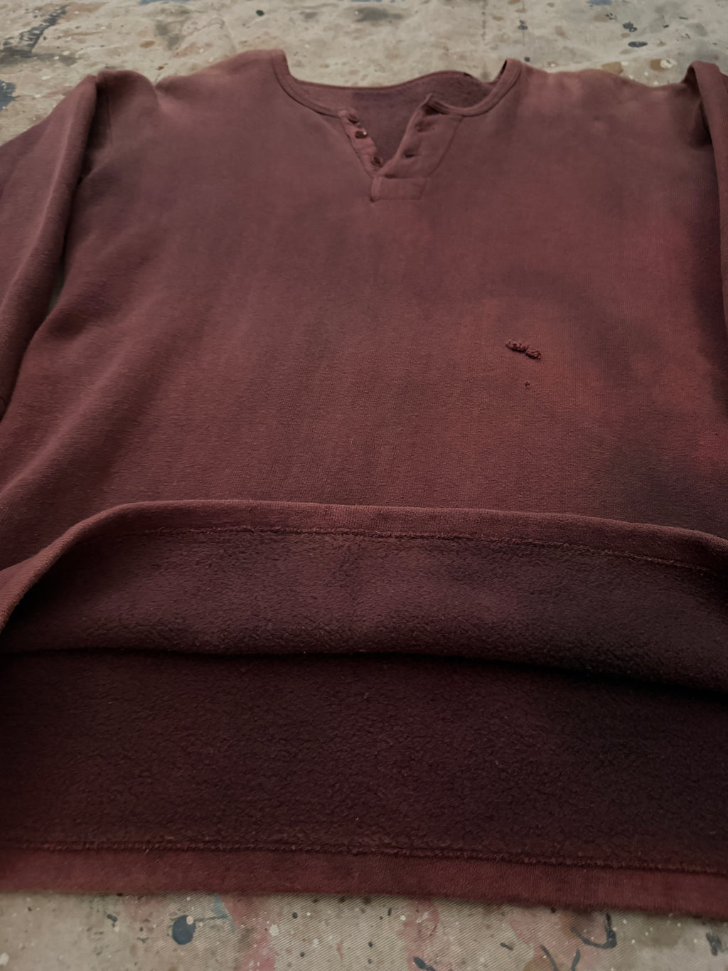 1960s Burgundy Henley Sweat