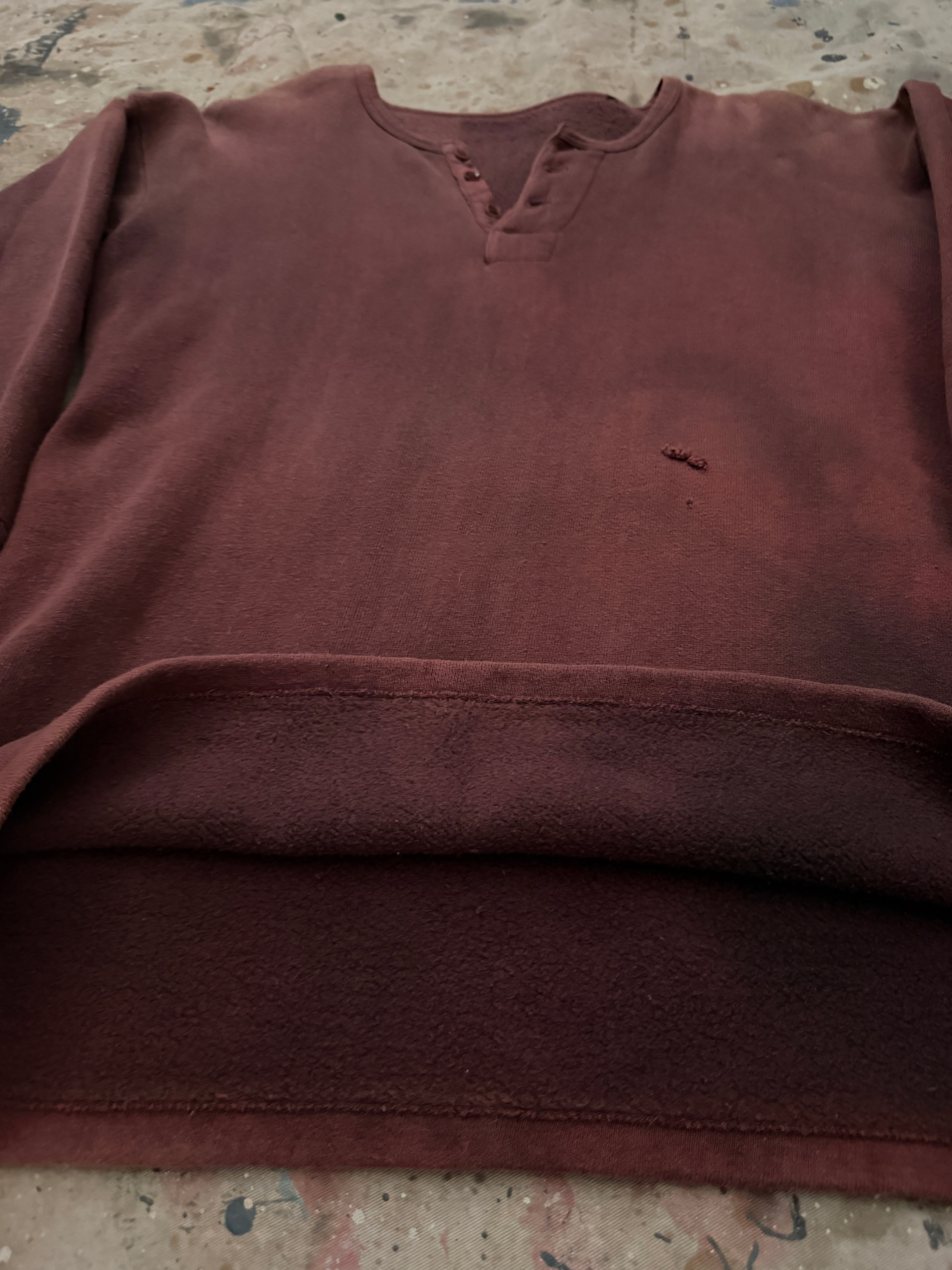 1960s Burgundy Henley Sweat