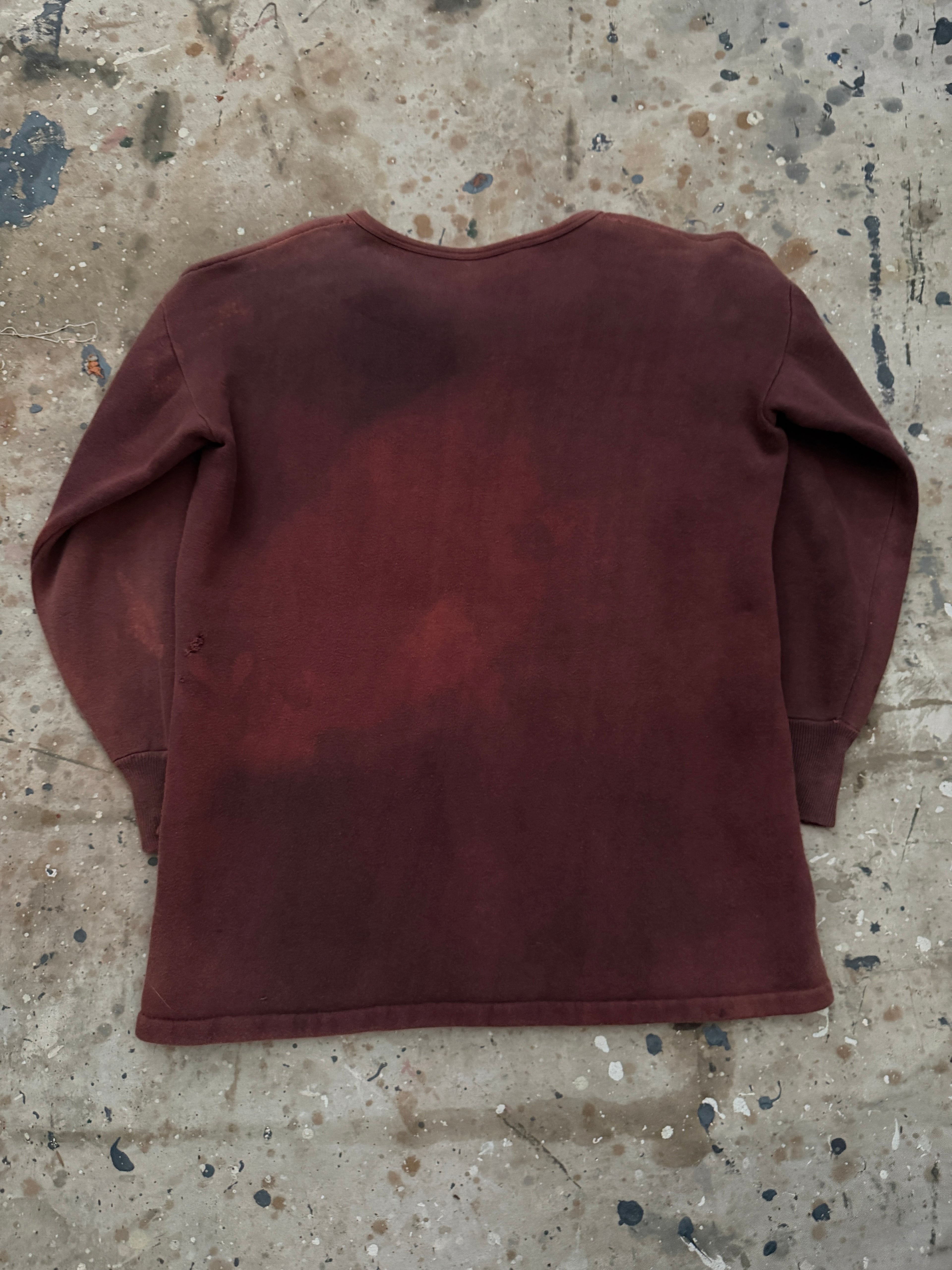 1960s Burgundy Henley Sweat